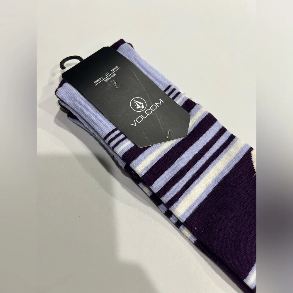 Volcom Women's XS/S Tundra Tech Socks Ski Snowboard NWT Wool Acrylic Purple